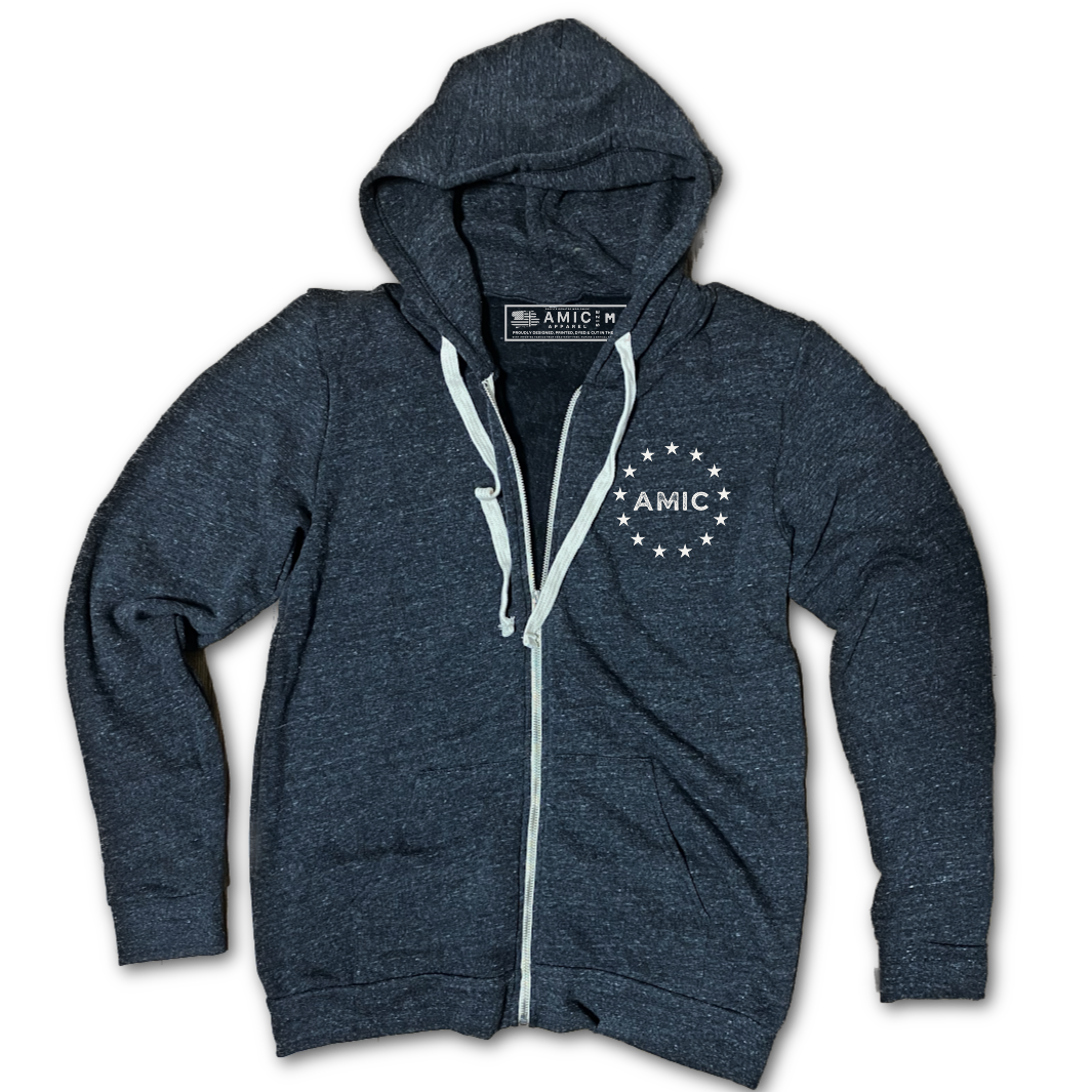 One Nation Triblend Full Zip Hoodie **BOGO**